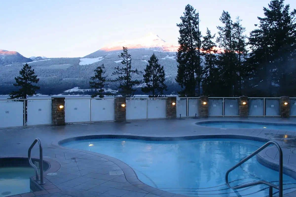 Halcyon Hot Springs in Winter