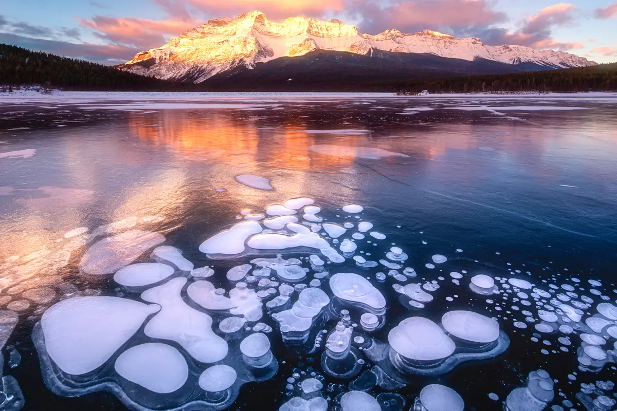 Lake Minnewanka Frozen Bubble